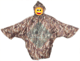 Camouflage waterproof poncho with sleeves
